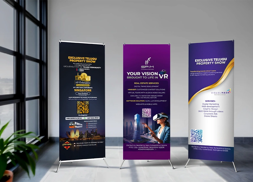 Standee Design Portfolio - VisualHash Branding & Design Hyderabad